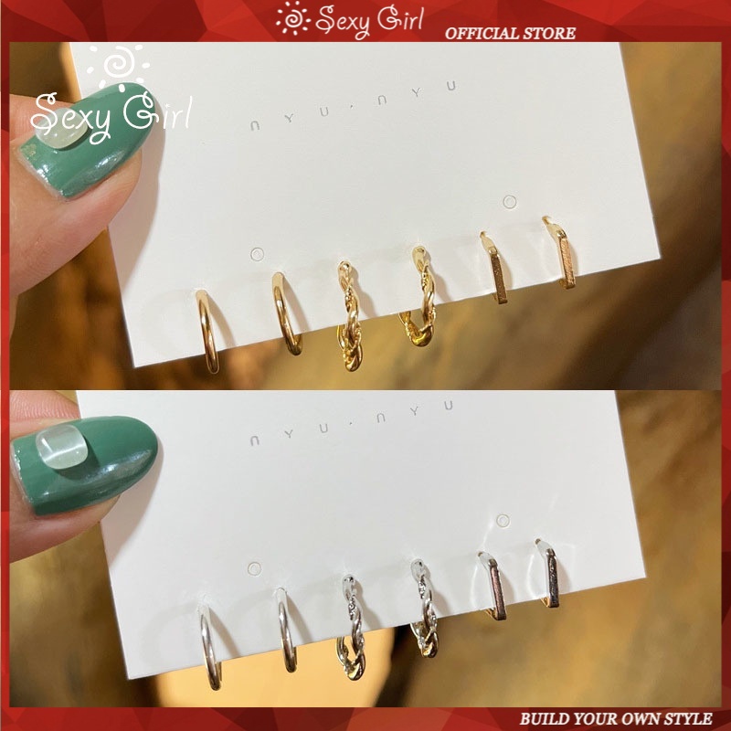 Set Anting Tusuk Sterling Silver 925 Bentuk C Simple Sexy Untuk Wanita 2021