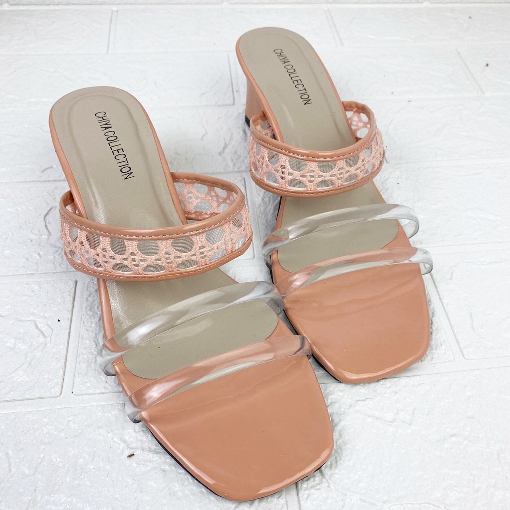 mandiristoreshoe-SANDAL HEELS WANITA ZIYA HAK TAHU 5 CM BDY04