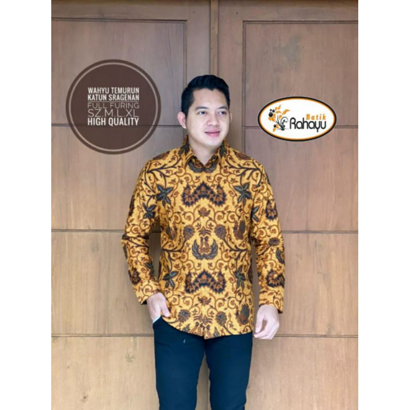 WAHYU TUMURUN.Kemeja Batik Pria Modern