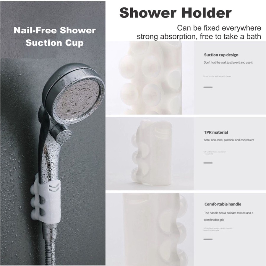 Shower Suction Cup Holder - Gantungan Kepala Shower 2PCS