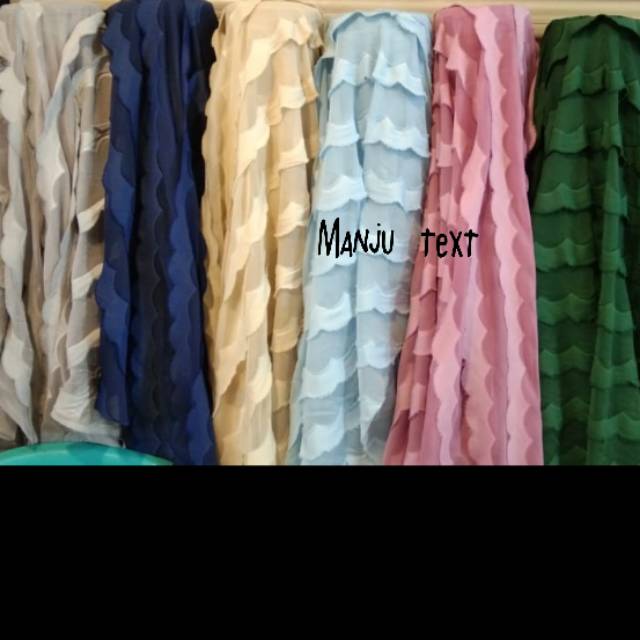 Kain Sifon Rubiah motif ombak/ bahan Rubiah / cocok untuk dress gaun seragaman gamis dll TERBARU