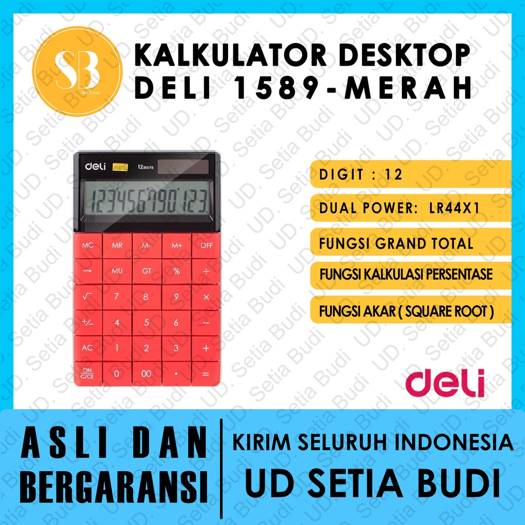 Kalkulator Desktop Deli 1589 asli dan bergaransi