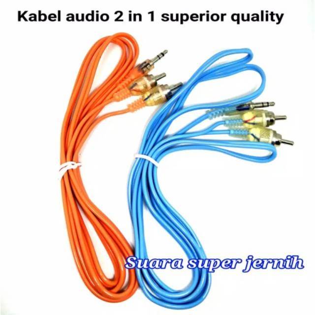 Kabel SOLID Aux 2in1 / Jack 3.5mm Audio RCA 2 in 1 Cabel Cable