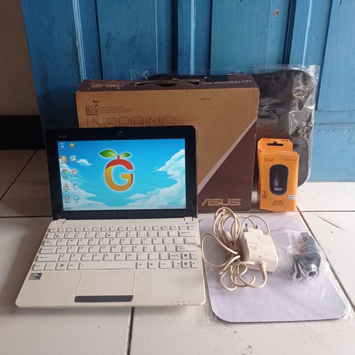 Asus 1015CX Putih fullset Netbook Second Notebook RAM 2GB HDD 250GB