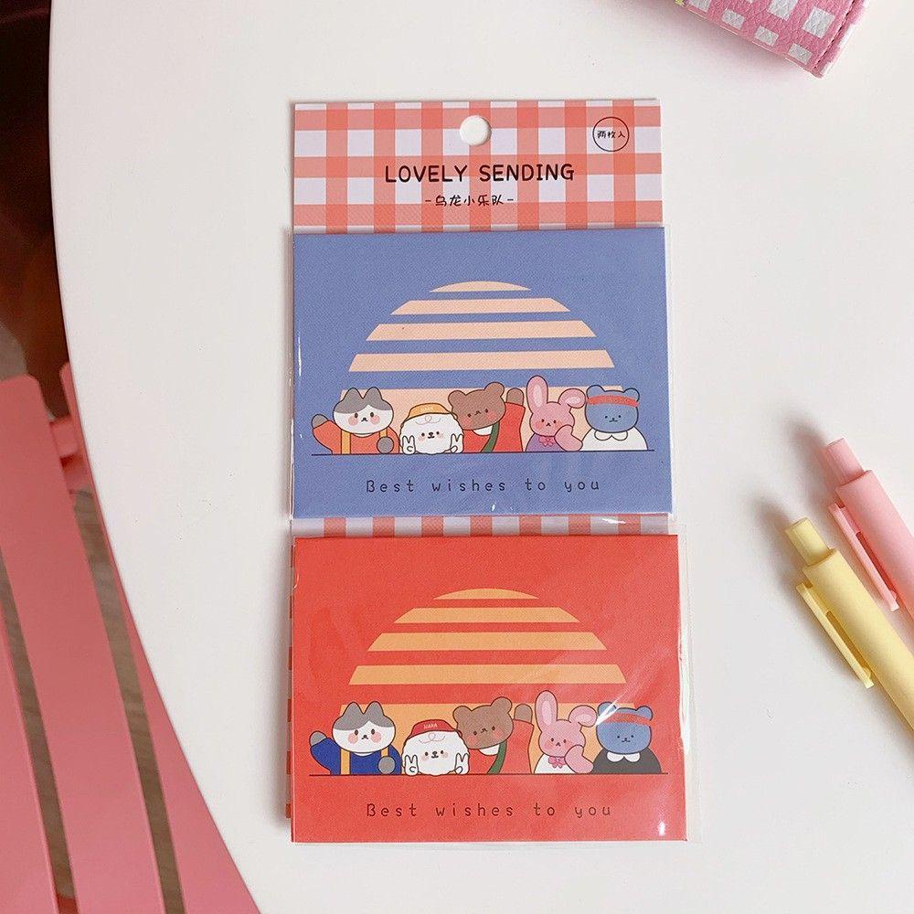 LANFY Kartu Amplop Cute Kawaii Letter Berkah Wishes Festival Card