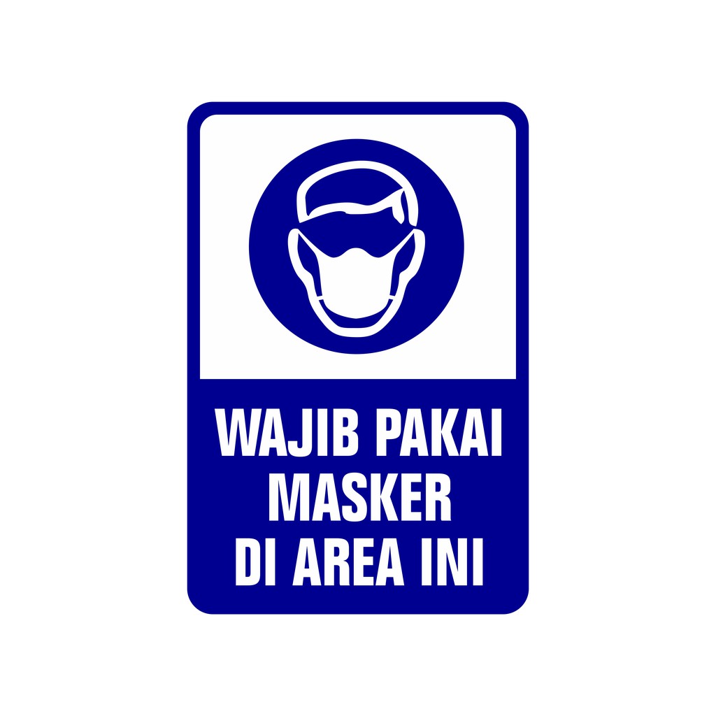 Jual Rambu Plang Wajib Pakai Masker Di Area Ini 20cm X 30cm Plat