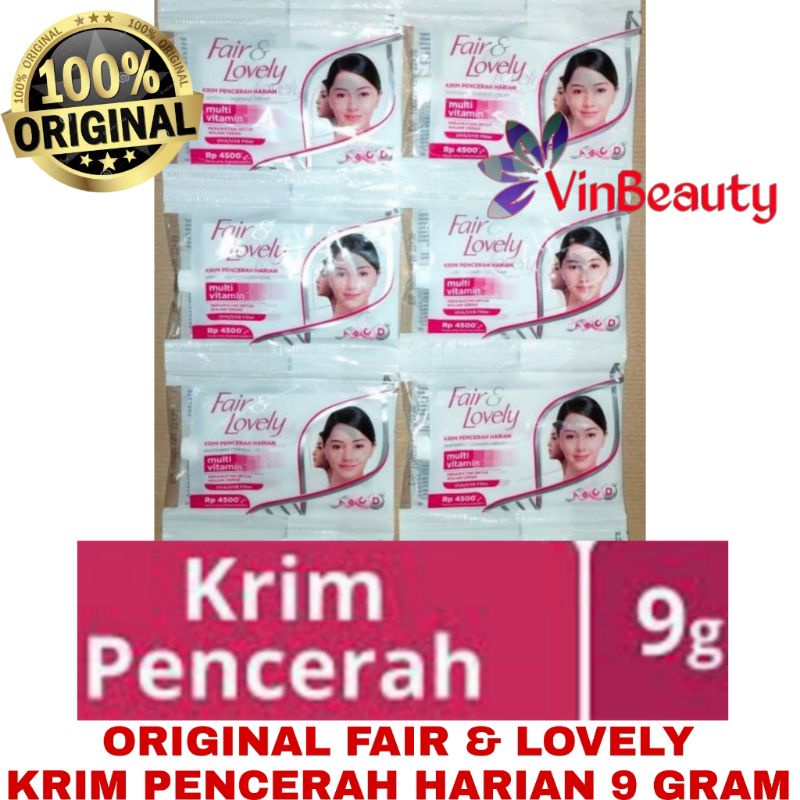 ORIGINAL FAIR &amp; LOVELY KRIM PENCERAH 9 GRAM SACHET / KRIM MUKA GLOW &amp; LOVELY