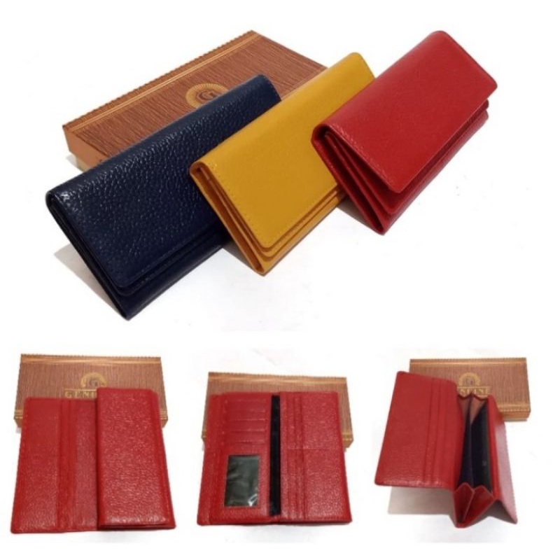 Dompet Kulit Wanita - Kulit Sapi Asli - Dompet Wanita - Dompet Lipat - Asli Kulit Papirut Garut