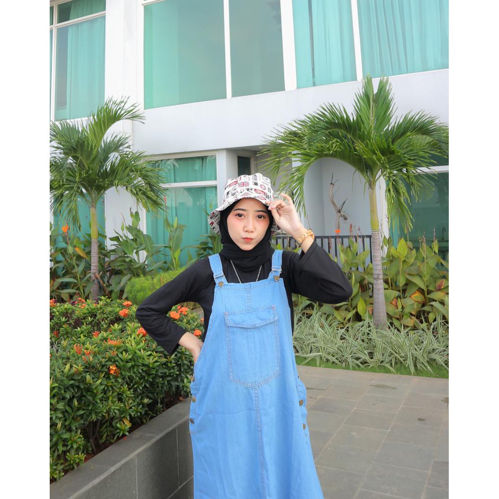 Bisa COD FRIANDA MINI OVERALL – Overall Ootd Fashion muslim Overall jeans