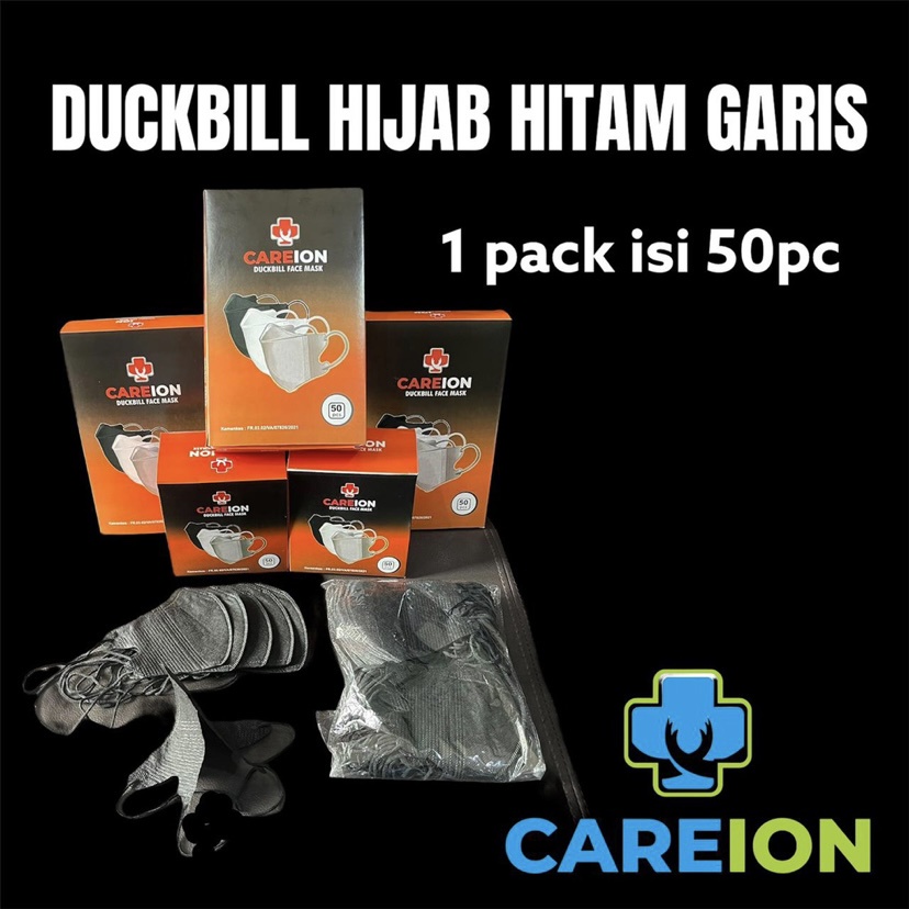 Masker Duckbill Hijab Careion | Duckbill Careion Hijab 50pcs