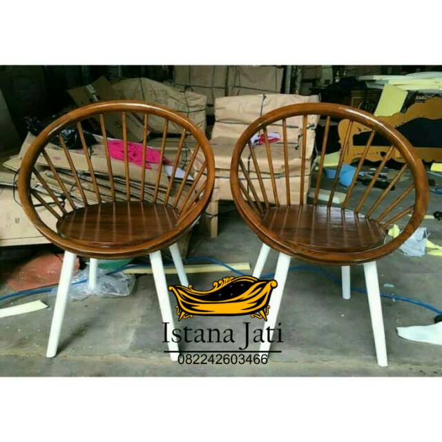Kursi teras ring jari jari jati/kursi teras cantik jati/kursi sofa tamu minimalis/kursi makan cafe