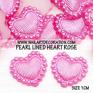 DEKORASI SLIME / CLAY / NAIL ART PEARL LINED HEART