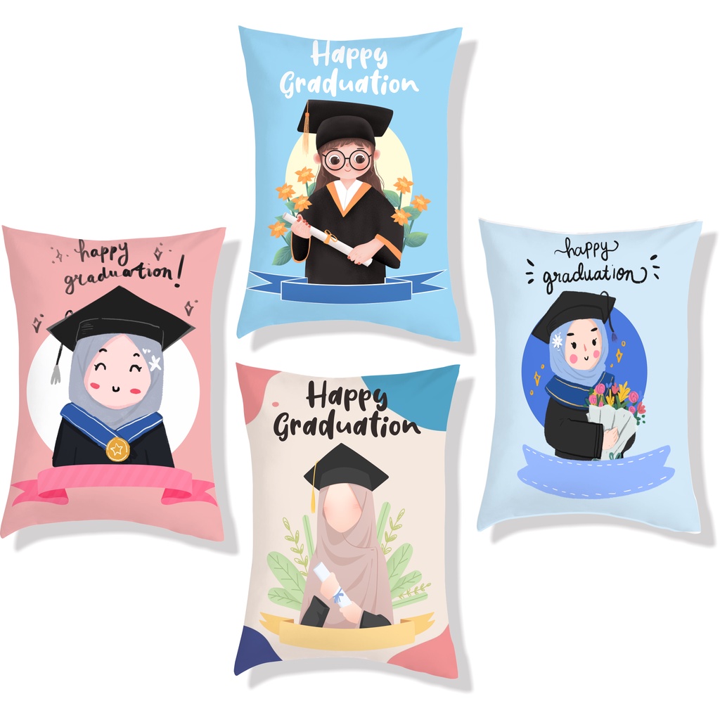 Bantal Graduation Cewek 30x40 cm Part 1 #GDP 001-010 / Bantal Wisuda