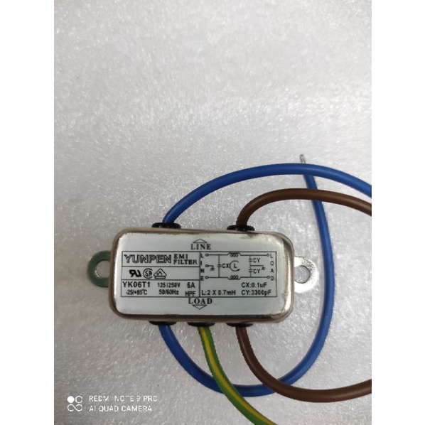 Noisfilter 6A 250V kabel