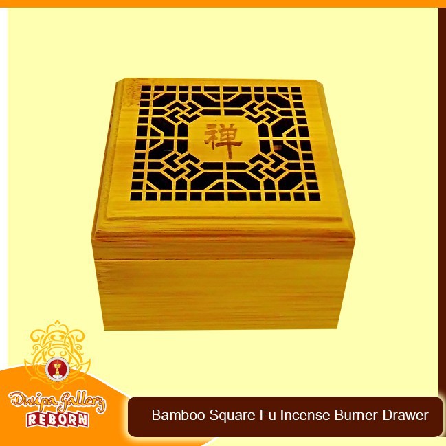 Bamboo Square Fu incense Burner-Drawer B