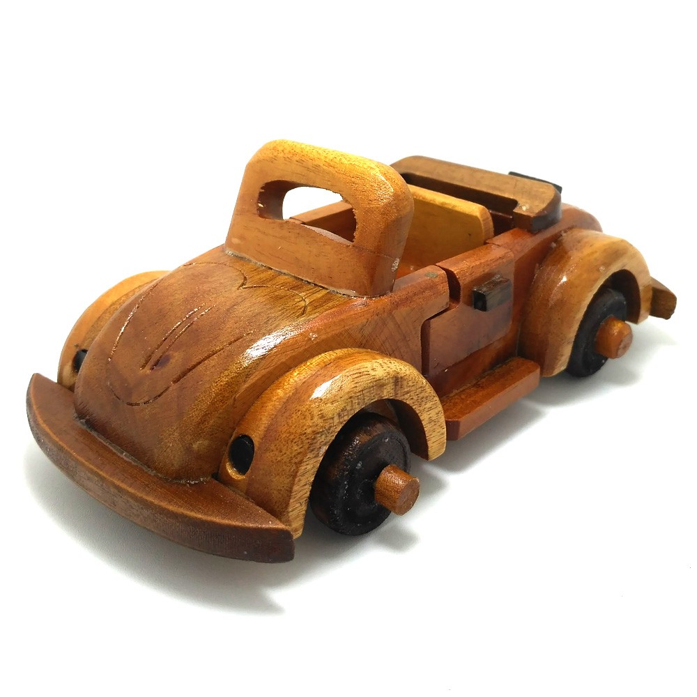 Paket C isi 5pcs - Miniatur dari kayu [pesawat tempur, helikopter, vespa, VW Bus, VW terbuka]