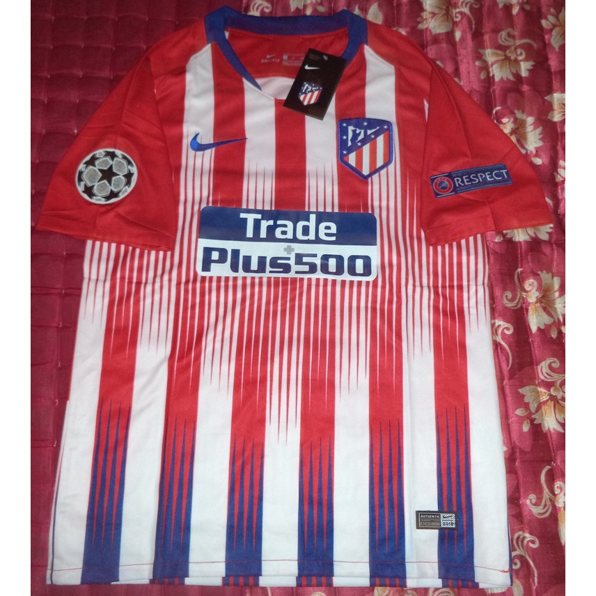 Jersey Athletico Madrid Home 18/19 Full Patch UCL Retro