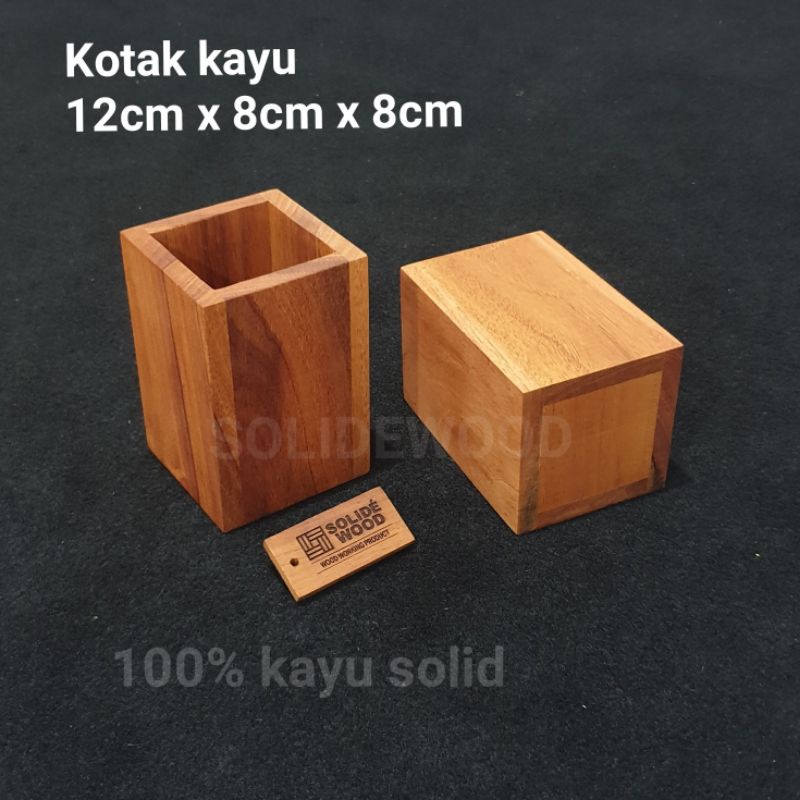 

Kotak kayu 12cm x 15cm x 8cm tempat sendok pensil ballpoint wood organizer
