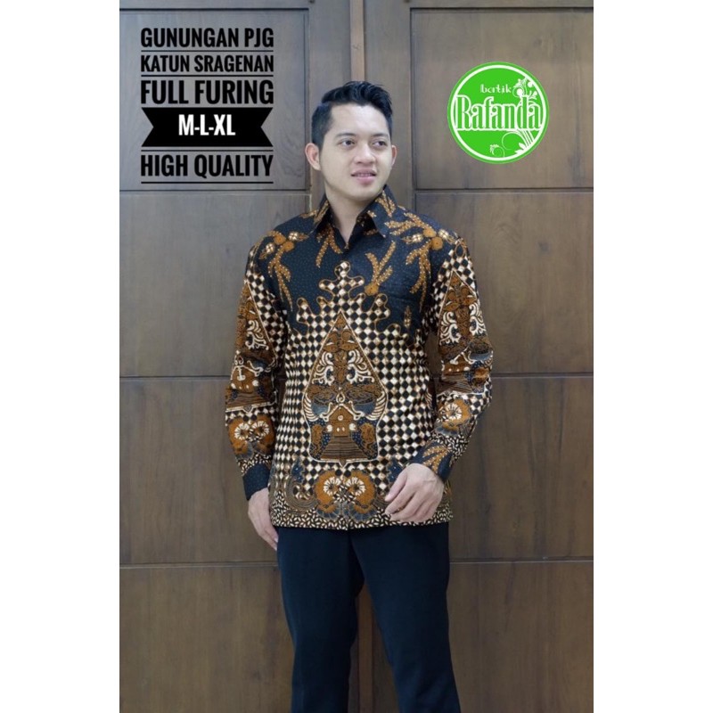 Batik GUNUNGAN PANJANG Full Furing Katun Halus Sragenan Size M-XXL Asli Solo