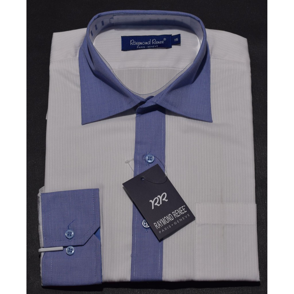 Kemeja Pria RAYMOND RENEE Lengan Panjang Putih Salur Regular A0546 Original & Real Picture