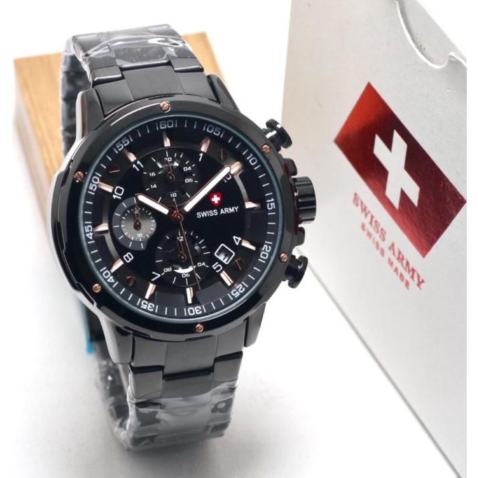 jam tangan SWISS ARMY PRIA MAN STYLE RANTAI STAINLESS