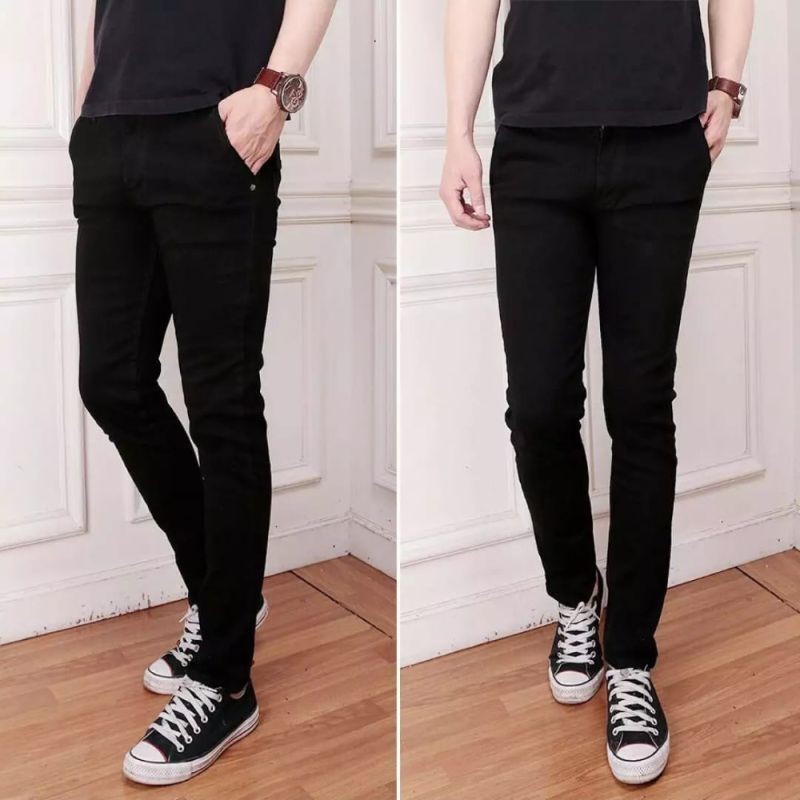 CELANA PENSIL DENIM PRIA / CELANA PENSIL HITAM PRIA / CELANA HITAM SKINNY PRIA