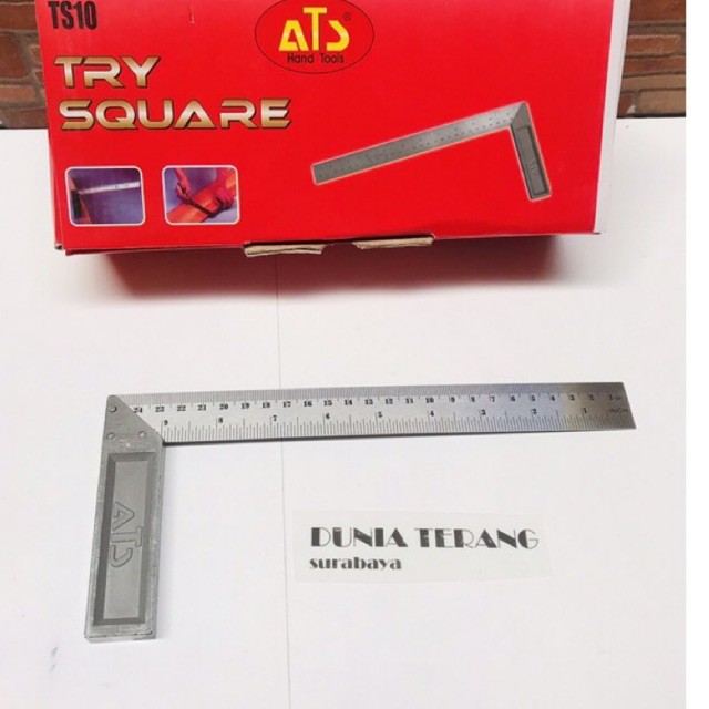 Siku Tukang ATS 10in - Grafir Penggaris Siku L 10 inci Mistar Siku Meter 25 cm Pasekon Try Square