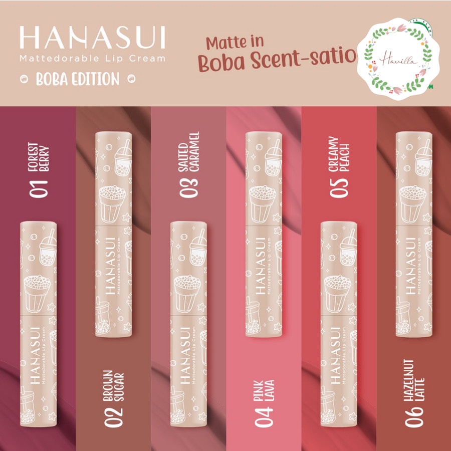 Hanasui Mattedorable Lip Cream Boba Edition | Hanasui Boba Lipcream - 5 Creamy Peach