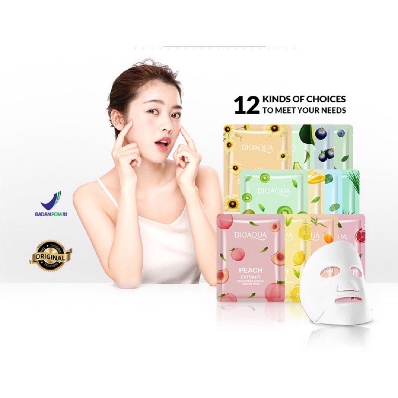 SHEETMASK BIOAQUA BPOM 25 gr ESSENCE MASK Wash off mask youra masker YOURA oat premium