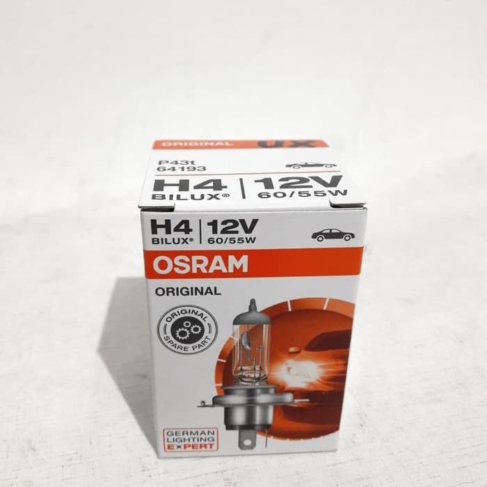 Bohlam Lampu Mobil 1 pc H4 Bilux 60W 55W 12 Volt Osram Original