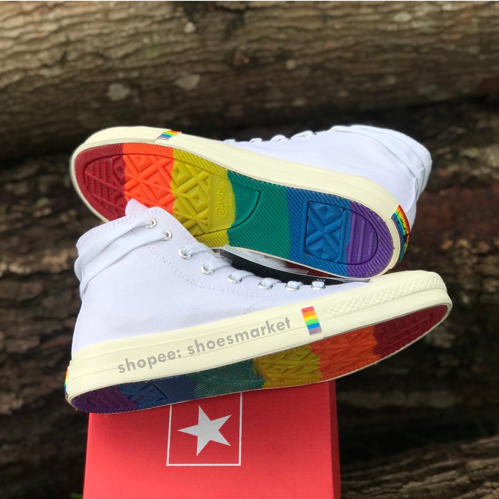 SEPATU CONVERSE 70S HIGH X RAINBOW WHITE ALL STAR CHUCK TAYLOR OBRAL MURAH