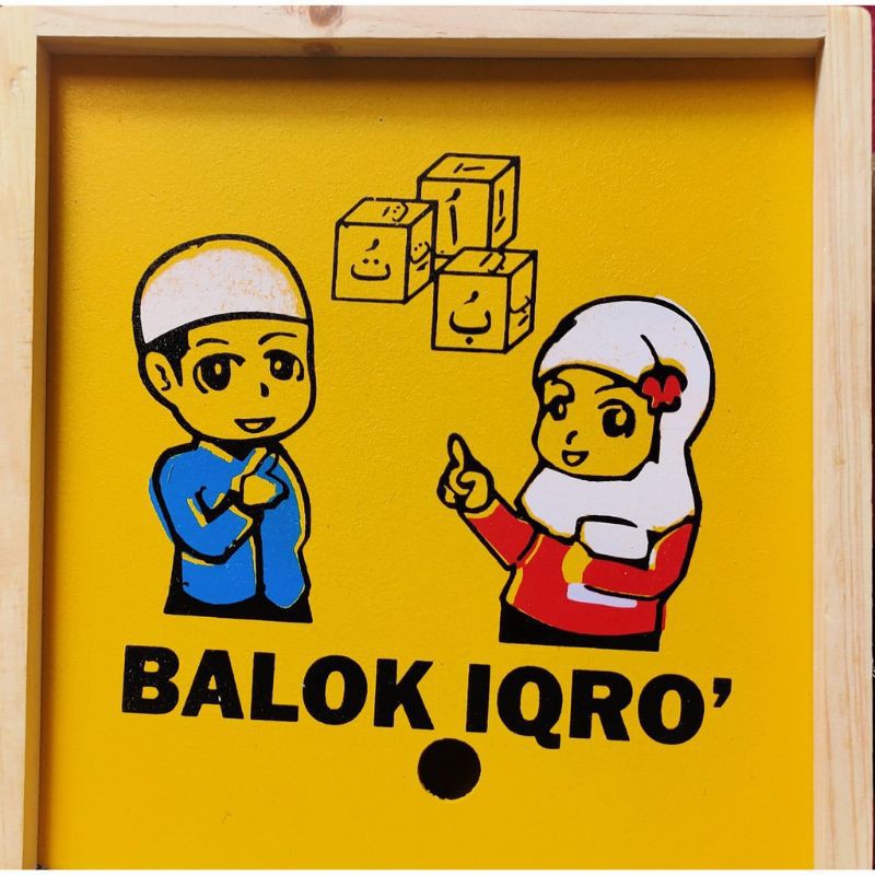 Mainan Edukasi BALOK IQRO Kado ultah ulang tahun mainan Anak laki laki perempuan Bayi Balita 5 3 4 2 tahun Mainan Edukatif Balok kayu Ape paud tk sd Mainan Murah Mengaji huruf Arab-2