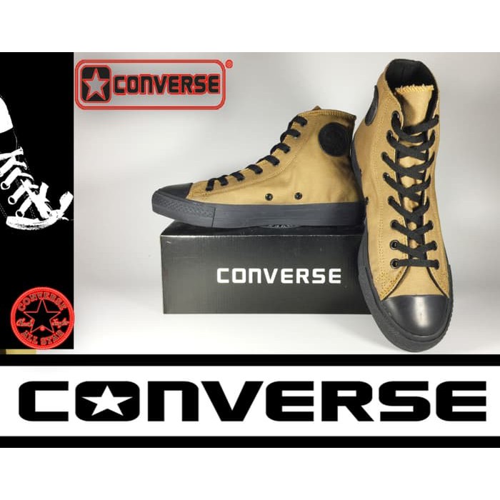 Sepatu Converse All Star High Hitam Coklat + Box Grade Original