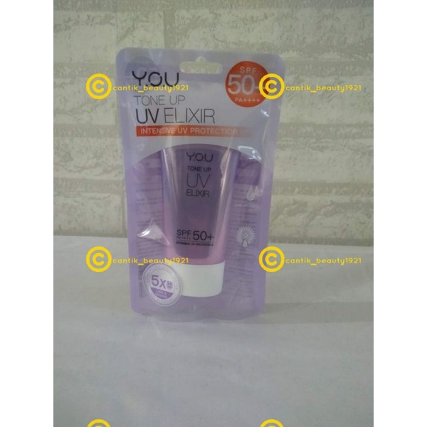 YOU(Y.O.U) DAILY SKIN GOODS TONE UP UV ELIXIR SPF 50+ PA++++(SUNSCREEN WAJAH)