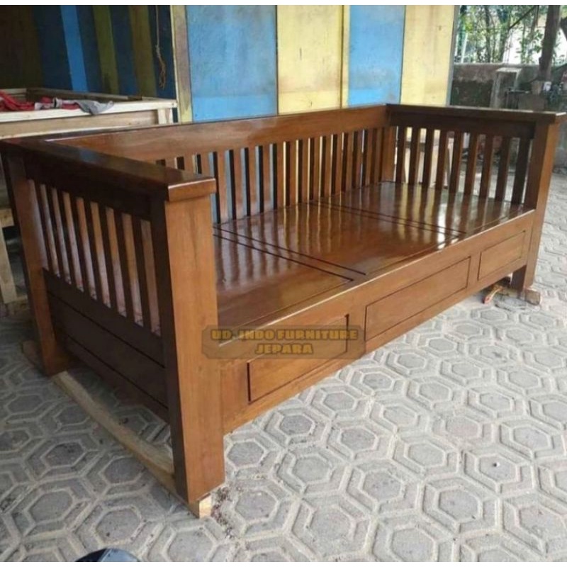 bale bale bangku kursi tamu risban kayu jati model minimalis murah