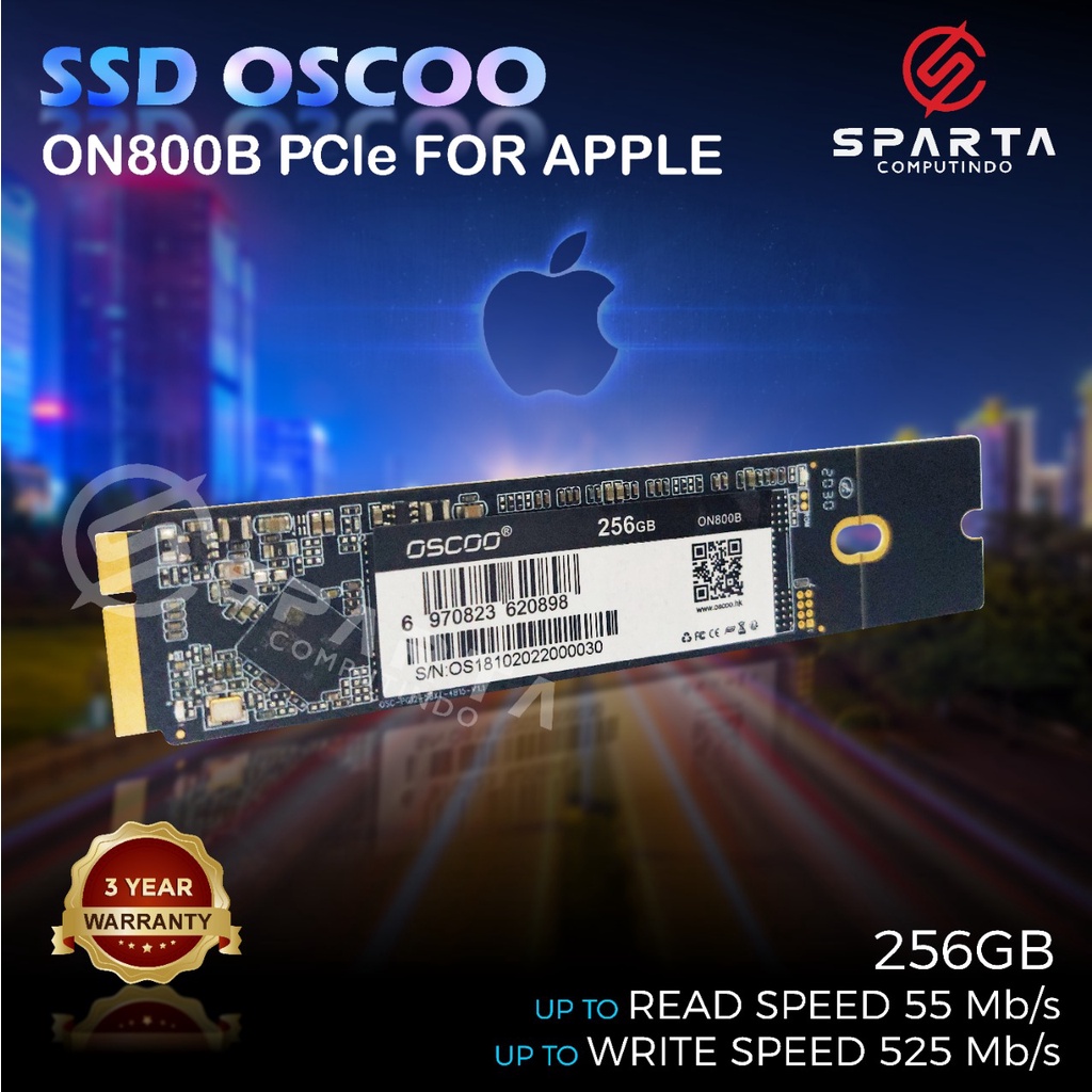 SSD OSCOO ON800B PCIE FOR APPLE (2008 AND 2009) 256 GB New Garansi Resmi