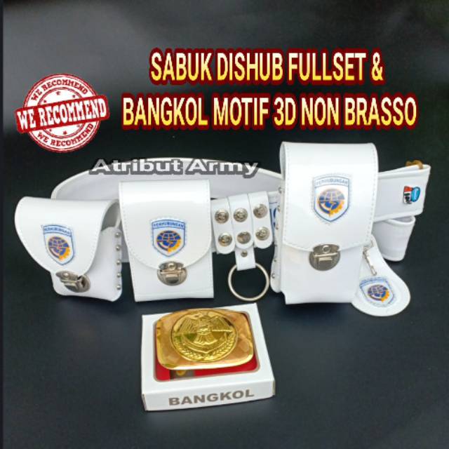 Sabuk Kopel Dishub Fullset [TR] + BANGKOL MOTIF 3D NON BRASSO Ikat Pinggang Dishub / Kemenhub