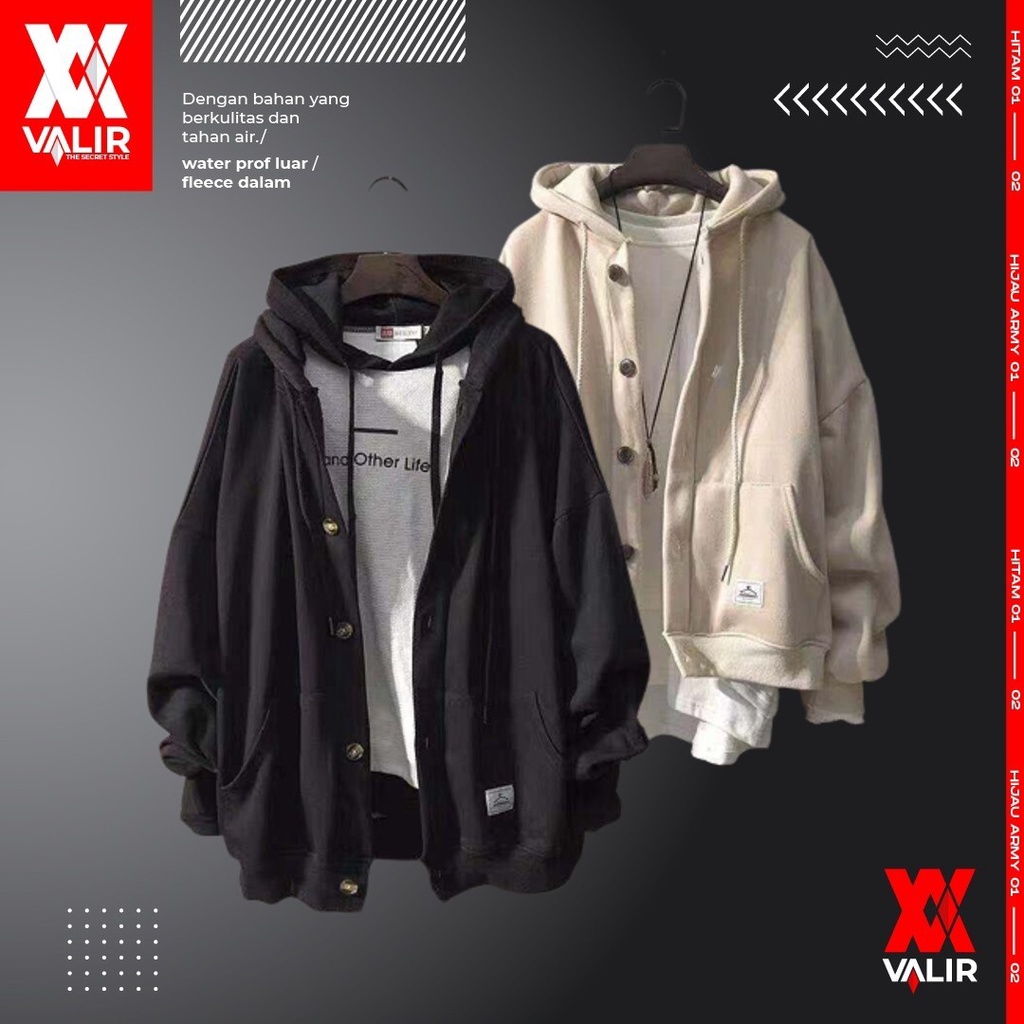 Valir Albert - Jaket Hoodie Pria Casual Distro Bandung Murah Bahan Fleece Tebal Premium