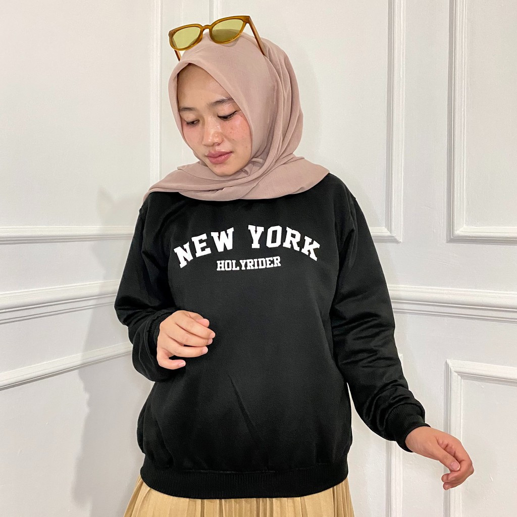 NEW YORK HOLYRIDER SWEATER  II SWEATER NY CRAWNECK PRIA DAN WANITA II 11 WARNA