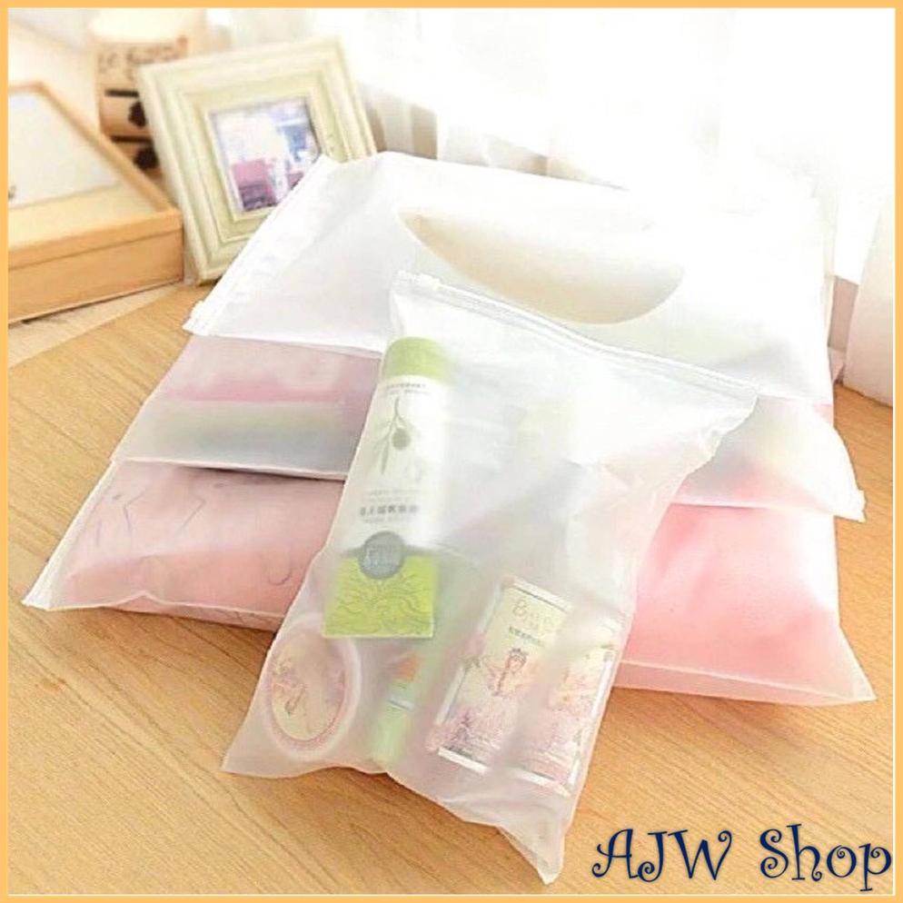 AJW Shop Zipper Bag Plastik Transparan | Travel Pouch Organizer | Plastik Zipper Baju | Zipper Lock