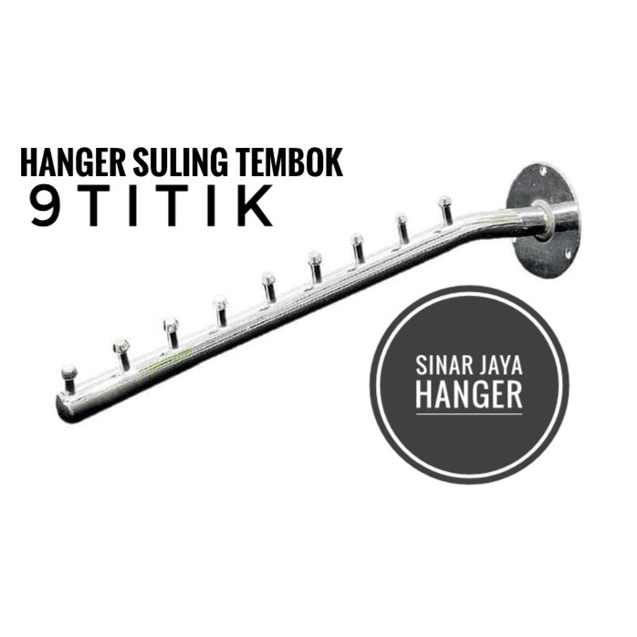 Hanger Suling Tembok 9 titik Gantungan baju DIsplay toko