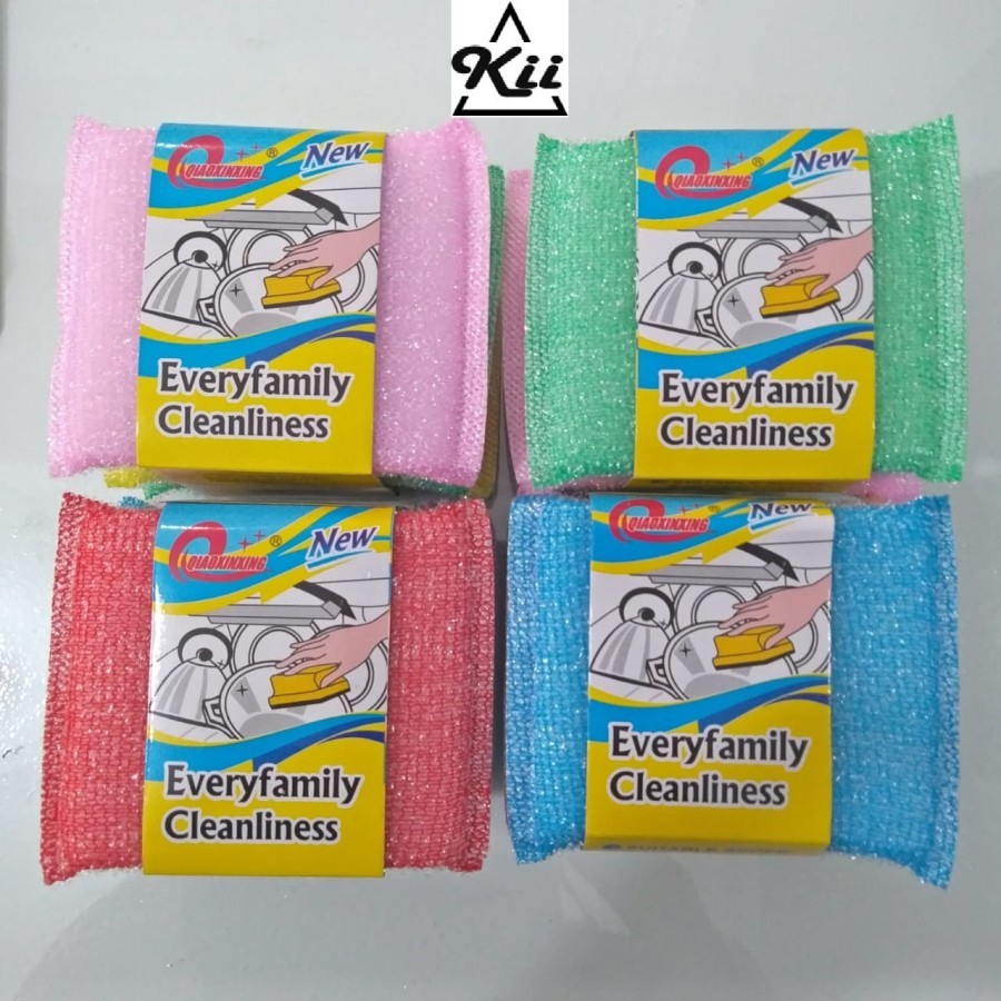 Xiaoxinxing Sabut Spons Warna 4pcs - Sponge Cuci Piring - Sabut Spons