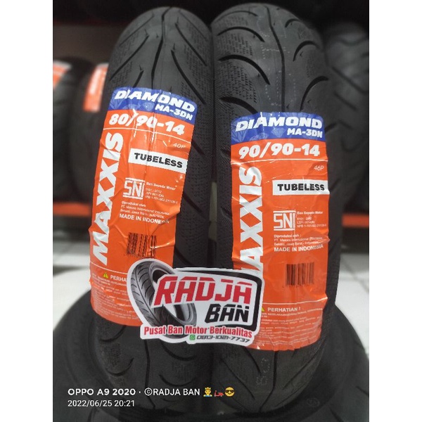 (Ready Stok) Paket Ban Maxxis paket ban tubeless Diamond MA-3DN MAXXIS 90/90 80/90 -14 ban tubless r