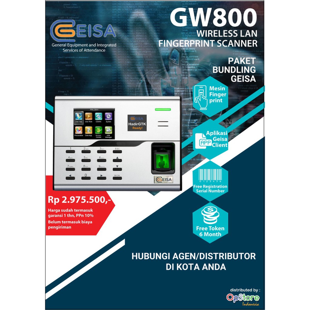 Mesin absen Geisa GW800 FingerPrint Geisa GW800