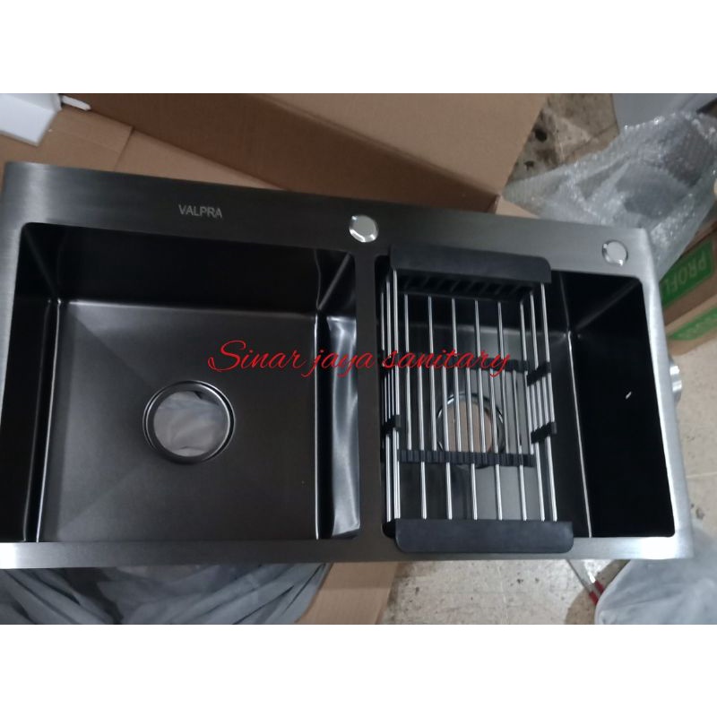 kitchen sink minimalis black 8245 SUS 304 &quot;ORIGINAL&quot; / kitchen sink model onan 8245 hitam