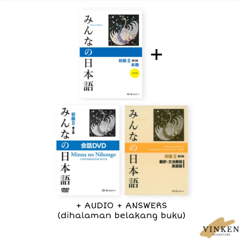 Minna No Nihongo Shokyu I & II (2nd Edition) International Version - Textbook / English Translation | Belajar Bahasa Jepang Buku-Level II Set
