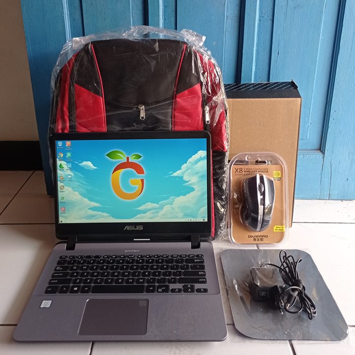 Asus X407U Grey Fingerprint  Core i3 Gen 7 RAM 4GB SSD 256GB Windows 10 Laptop Second Vivobook Fulls