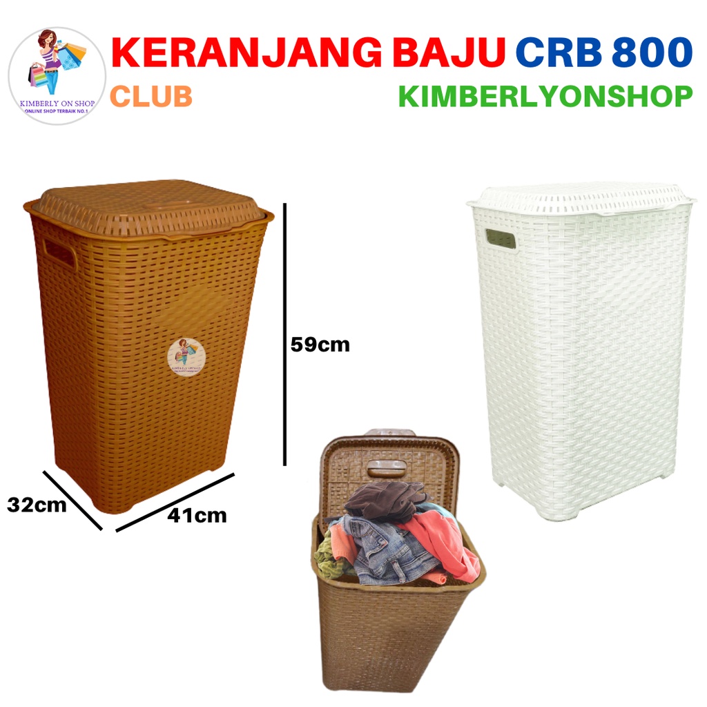 Keranjang Baju Pakaian Serbaguna Laundry Basket Plastik CRB 800 Club