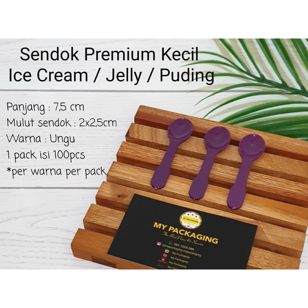 SENDOK ICE CREAM ISI 100 PCS  / SENDOK JELLY / SENDOK PUDING WARNA