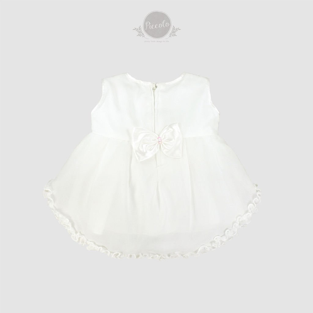 BB94W Baby Dress Baju Pesta Gaun Anak Bayi Newborn Perempuan Putih-1